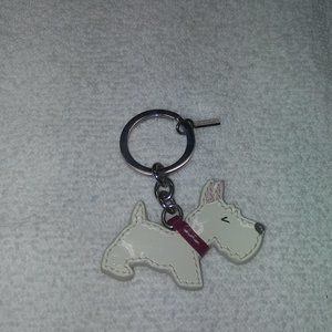 Coach  White Scottie Dog Keychain